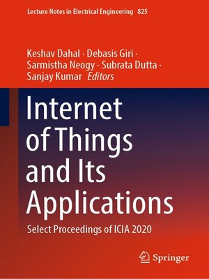cover image of Internet of Things and Its Applications